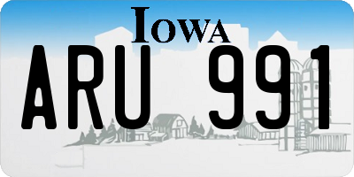 IA license plate ARU991