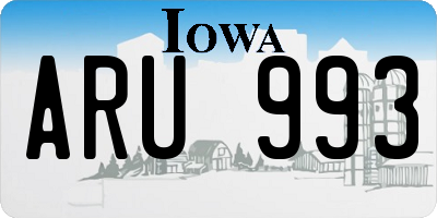 IA license plate ARU993