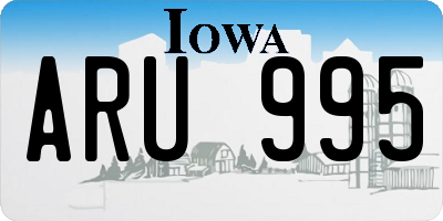 IA license plate ARU995