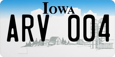 IA license plate ARV004