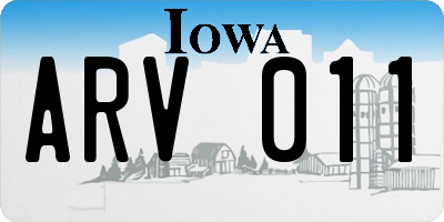 IA license plate ARV011