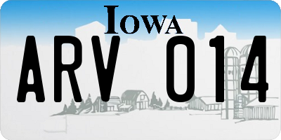 IA license plate ARV014