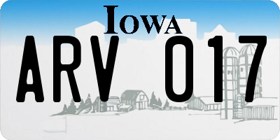 IA license plate ARV017