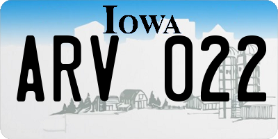 IA license plate ARV022