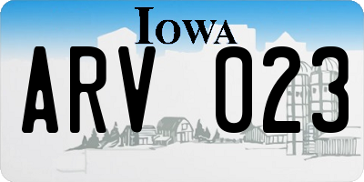 IA license plate ARV023