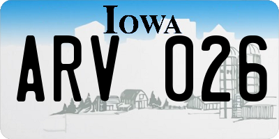 IA license plate ARV026