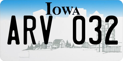 IA license plate ARV032