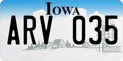 IA license plate ARV035