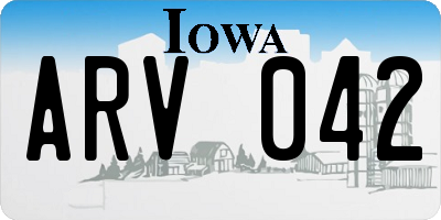 IA license plate ARV042