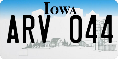 IA license plate ARV044