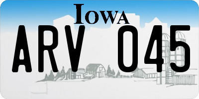 IA license plate ARV045