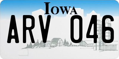 IA license plate ARV046