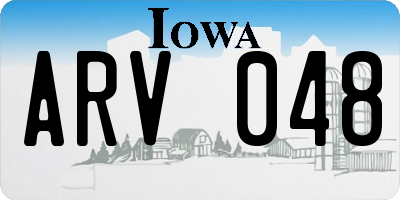 IA license plate ARV048
