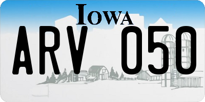 IA license plate ARV050