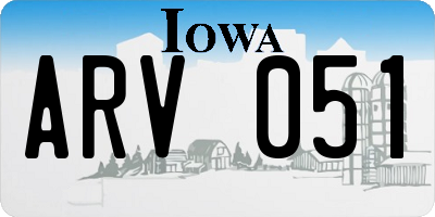 IA license plate ARV051