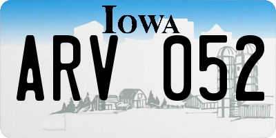 IA license plate ARV052