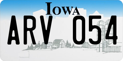 IA license plate ARV054