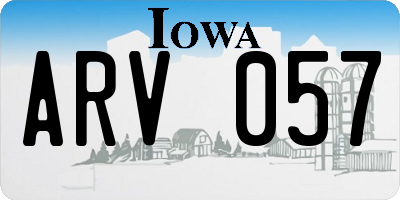IA license plate ARV057