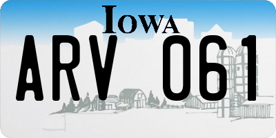IA license plate ARV061