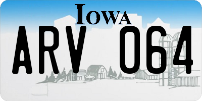 IA license plate ARV064