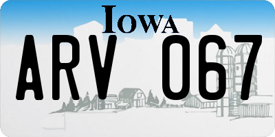 IA license plate ARV067