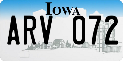 IA license plate ARV072