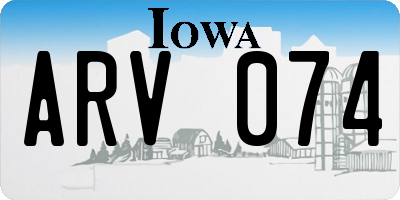 IA license plate ARV074