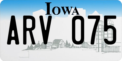 IA license plate ARV075
