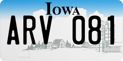 IA license plate ARV081