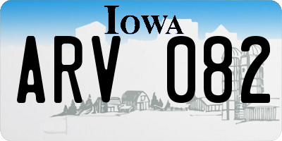 IA license plate ARV082