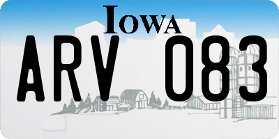IA license plate ARV083