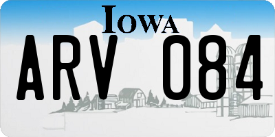 IA license plate ARV084