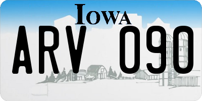 IA license plate ARV090