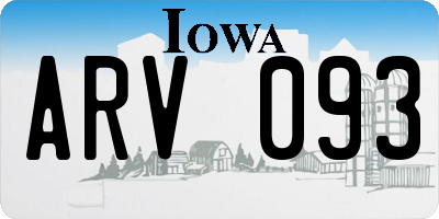 IA license plate ARV093
