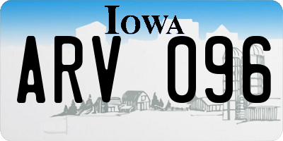 IA license plate ARV096