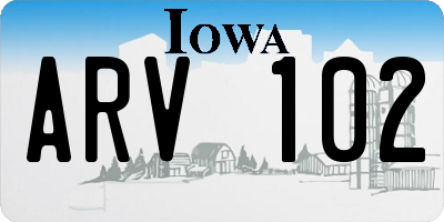 IA license plate ARV102