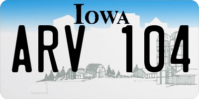 IA license plate ARV104