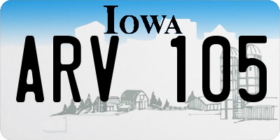IA license plate ARV105