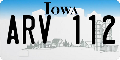 IA license plate ARV112
