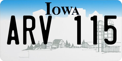 IA license plate ARV115