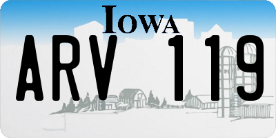 IA license plate ARV119