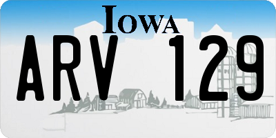 IA license plate ARV129