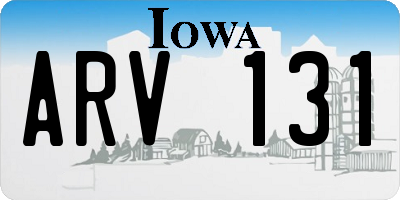 IA license plate ARV131