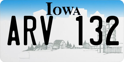 IA license plate ARV132