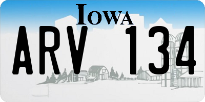 IA license plate ARV134