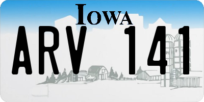 IA license plate ARV141