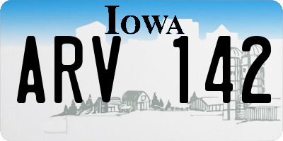 IA license plate ARV142