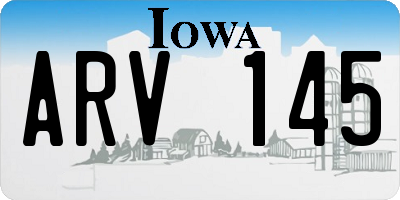 IA license plate ARV145