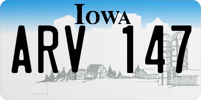 IA license plate ARV147