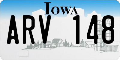 IA license plate ARV148